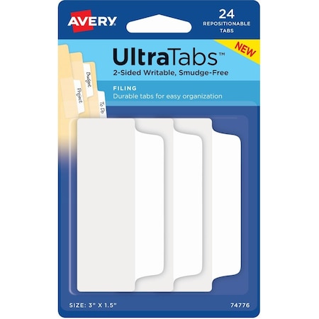 Avery Tabs, Ultra, Filing, 3X1.5, We AVE74776